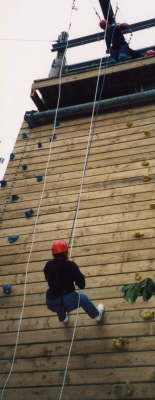 Judith abseiling